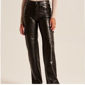 Abercrombie 90’s relaxed vegan leather cargo jean!